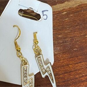 White lightning earrings